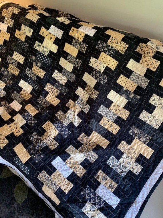 Custom Quilt Handmade Custom Quilt Black Cream Custom Quilt Decor Quilt Quality Heirloom Quilt Etsy
