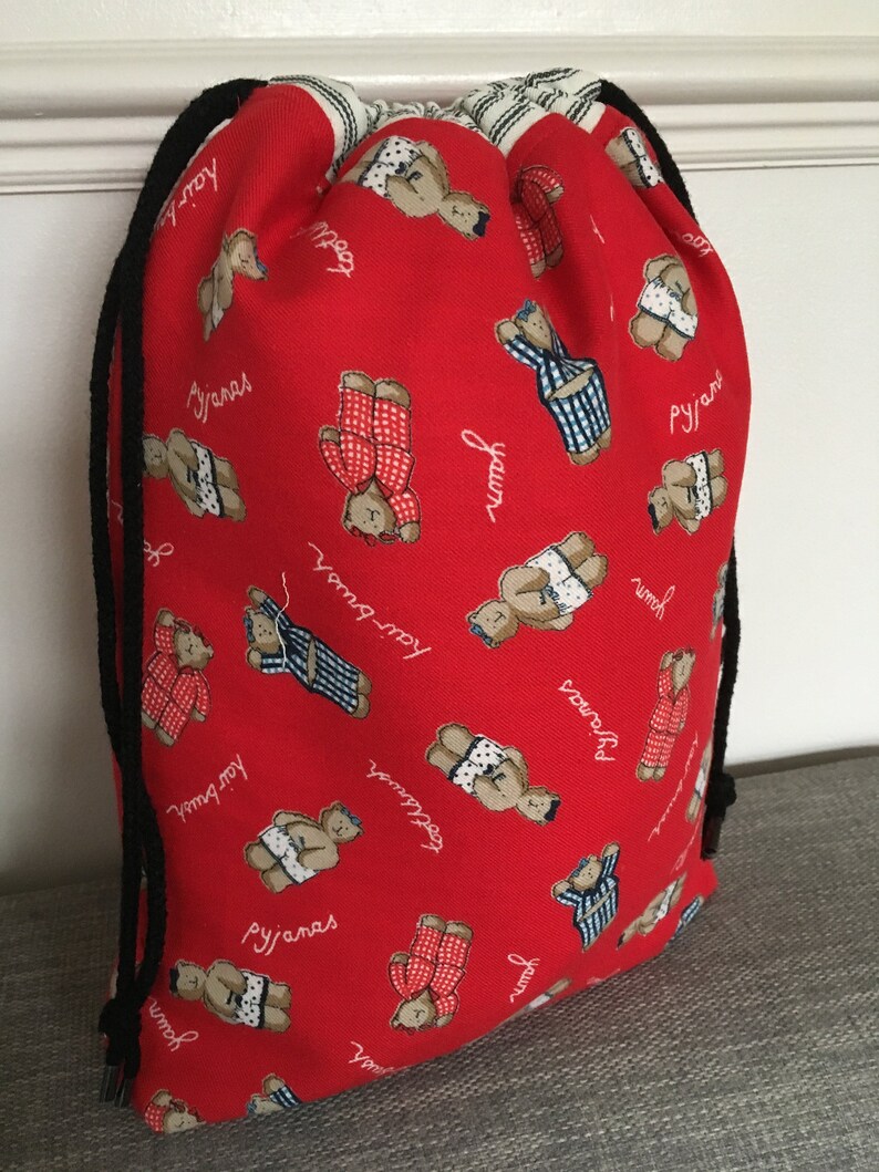 Medium reversible drawstring bag storage pyjamas travel