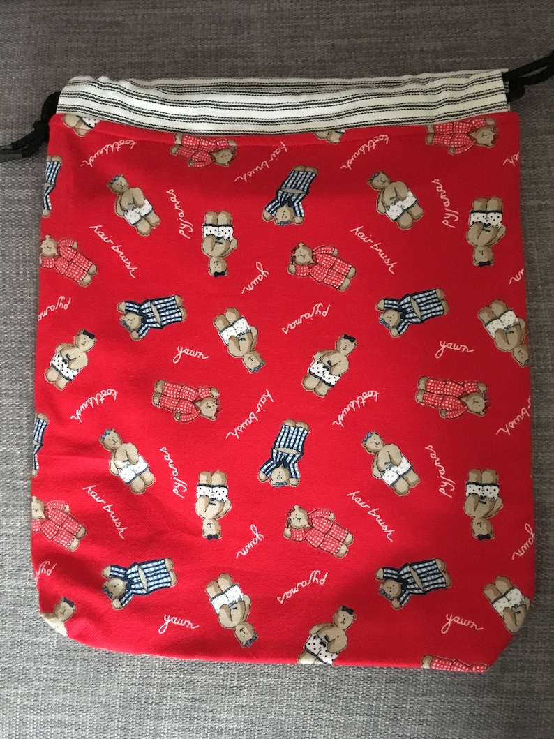 Medium reversible drawstring bag storage pyjamas travel