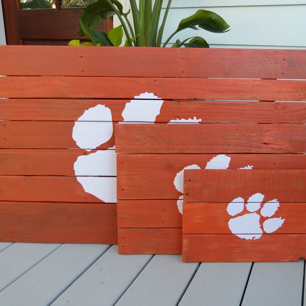 Reclaimed Wood Clemson Flag