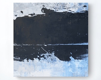 Black and White Art, Turquoise Oil Painting, Wall Art Contemporary Art ...