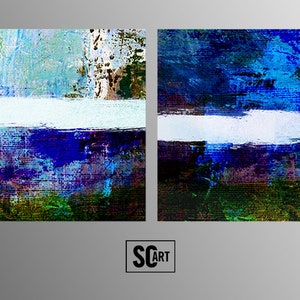 Two Piece, Original Abstract Art, Abstract Large Wall Art, Large Modern Diptych, Abstract Art Oil on Canvas, Set Off 2, Two piece Set Art image 1