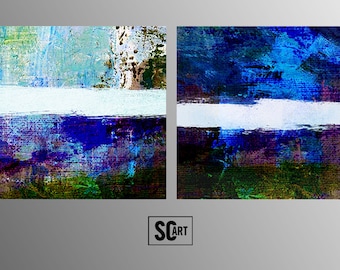 Two Piece, Original Abstract Art, Abstract Large Wall Art, Large Modern Diptych, Abstract Art Oil on Canvas, Set Off 2, Two piece Set Art