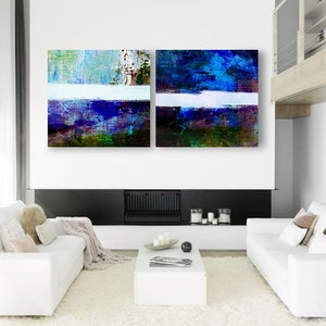 Two Piece, Original Abstract Art, Abstract Large Wall Art, Large Modern Diptych, Abstract Art Oil on Canvas, Set Off 2, Two piece Set Art image 4