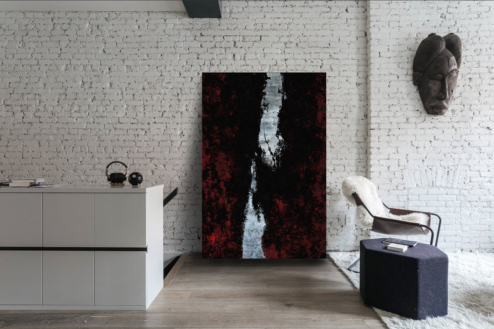 Black and Red Wall Decor Wall Art Contemporary Art Large Etsy