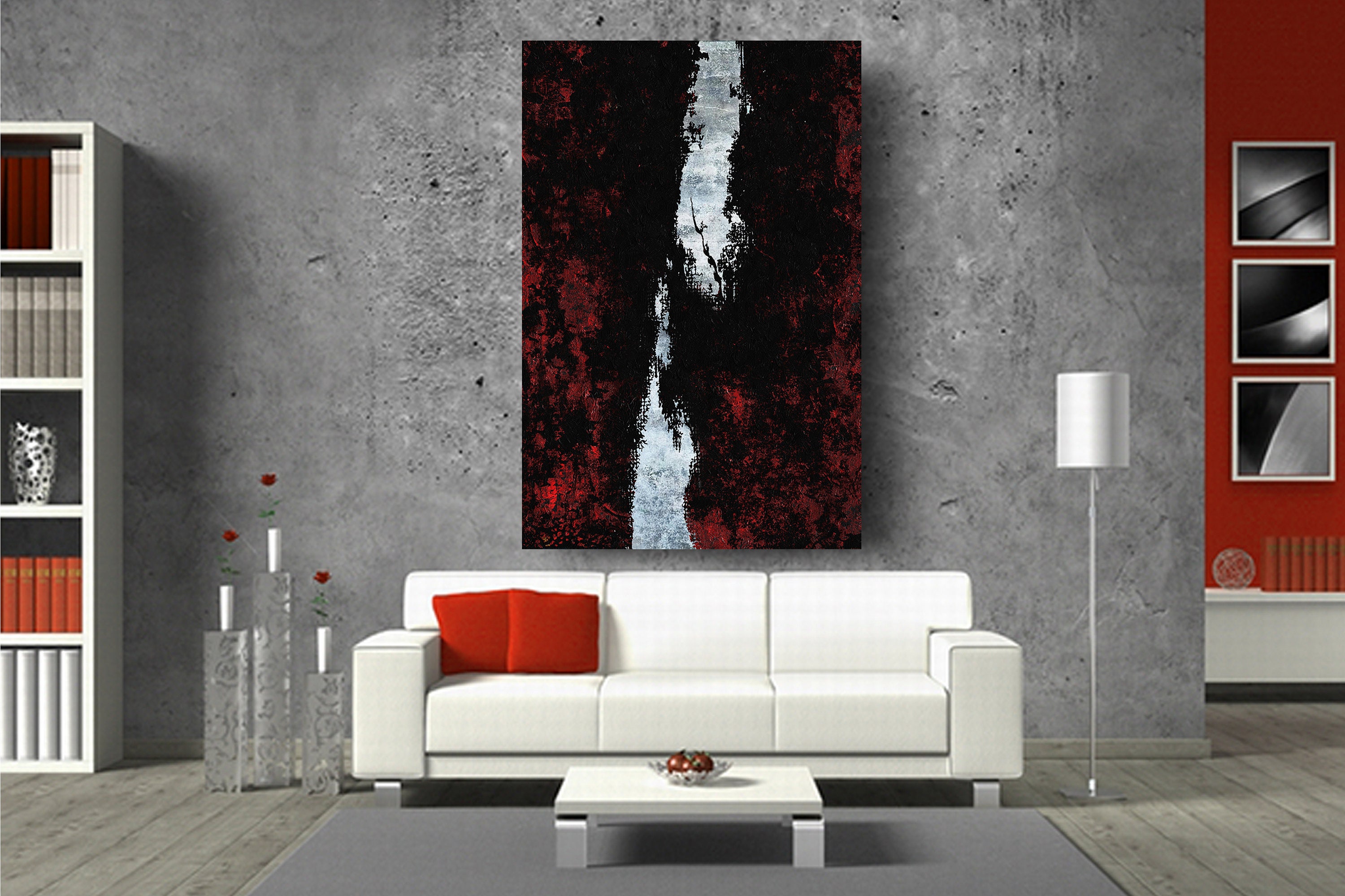 Black and Red Wall Decor Wall Art Contemporary Art Large Etsy