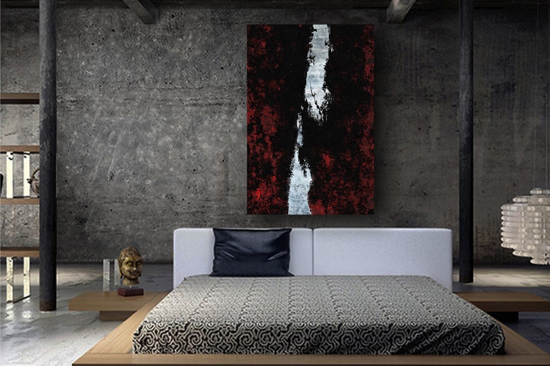Black and Red Wall Decor Wall Art Contemporary Art Large - Etsy
