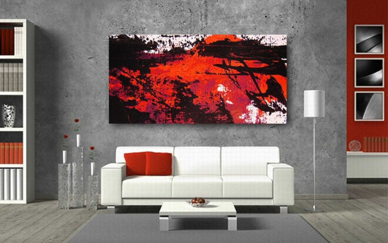 Black and Red oil painting Contemporary Art Extra Large | Etsy