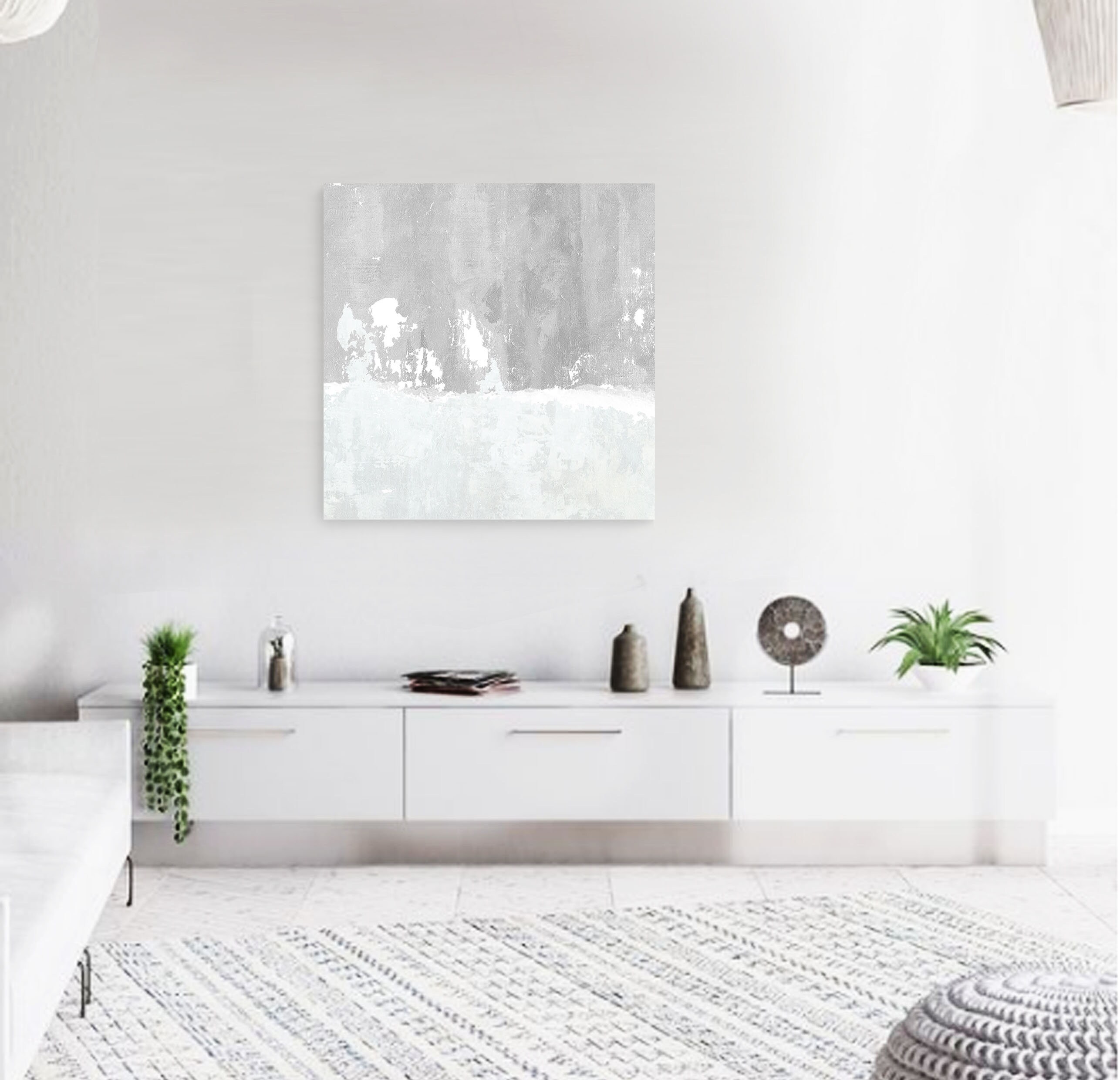 Gray and White Painting on Canvas Original Textured Oil - Etsy