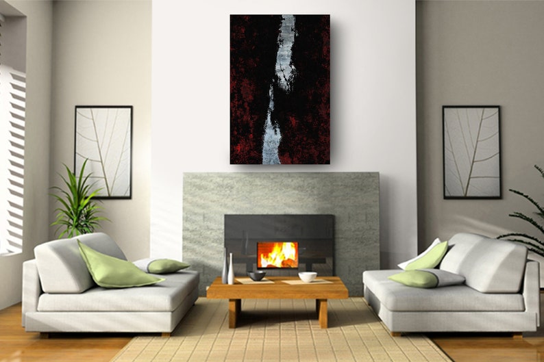 Black and Red Wall Decor Wall Art Contemporary Art Large Etsy