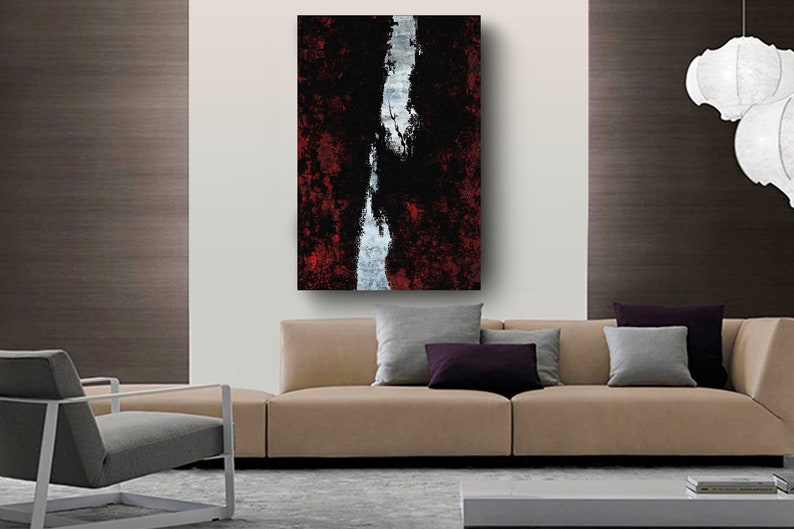 Black and Red Wall Decor Wall Art Contemporary Art Large Etsy