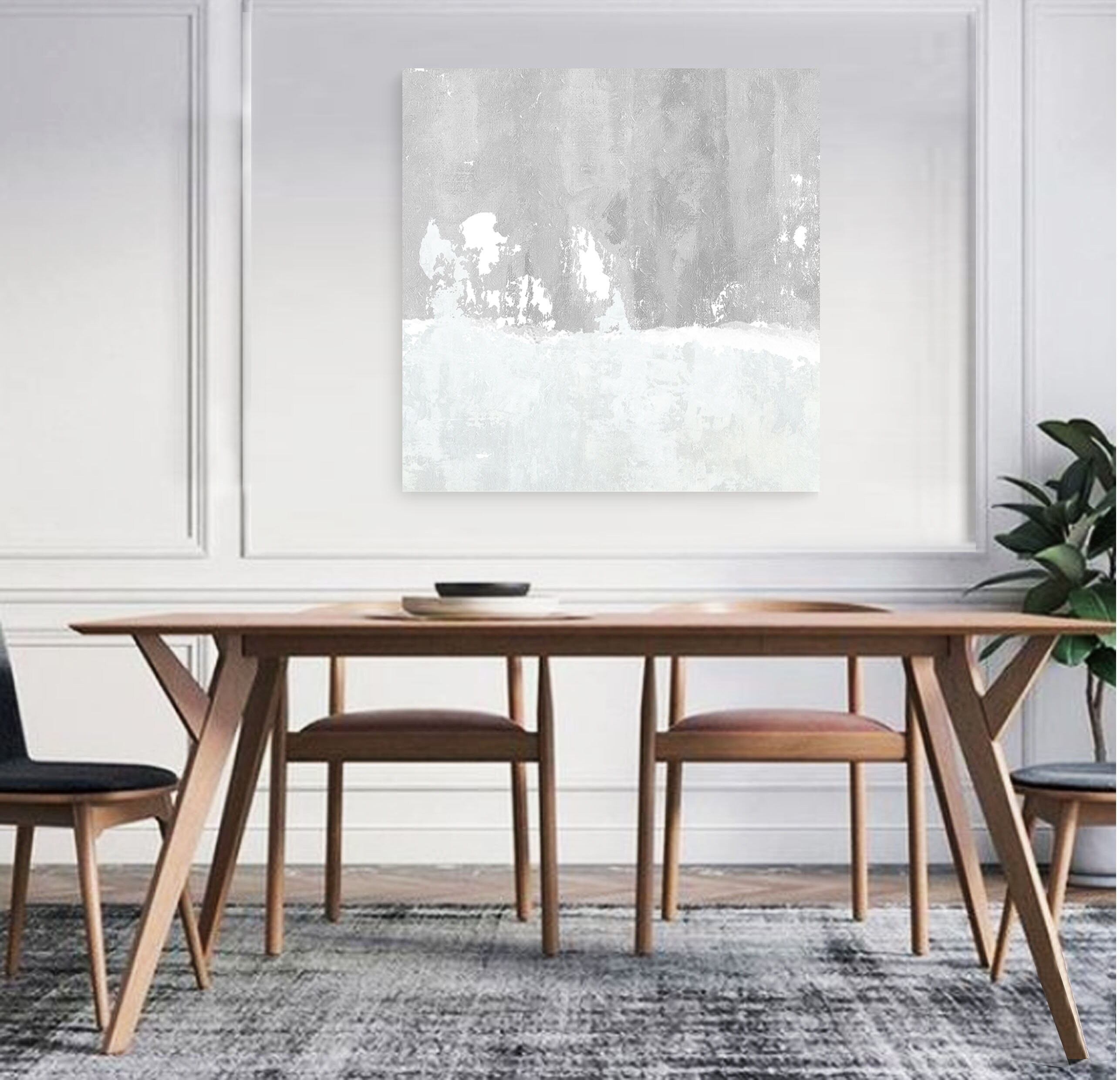 Gray and White Painting on Canvas Original Textured Oil Etsy