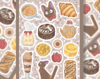 Black Cat Bakery Sticker Sheet | Washi Paper, Glossy or Matte Finish