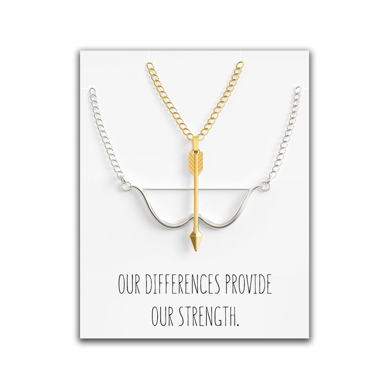 Bow /& Arrow Necklace BFF Pendant \u2013 Relationship Mens and Womens 2 Matching Charms