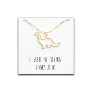 Gold Plated Brontosaurus Necklace - Dinosaur Lover Gift