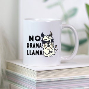 Llama Coffee Mug &quot;No Drama Llama&quot; Funny Themed Gift