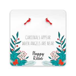 Red Cardinal Earrings - “Cardinals Appear When Angels Are Near” Grief Gift For Mourning of Loved One - Funeral Memorial Charm Jewelry