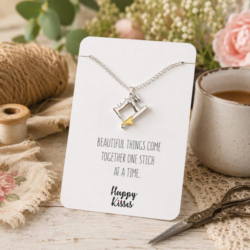 Sewing Machine Necklace--Grandma Gift, Crafter Gift