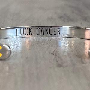 Sarcoma Bone Cancer Awareness Bracelet – Yellow Ribbon, “Funk Cancer” - Gift for Women