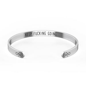Infinity Arrow Bracelet with “Keep Funking Going…”  - Stainless Steel Gift for Women