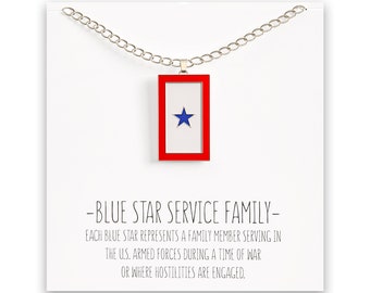 Blue Star Service Family Necklace – 18K Silver Pendant