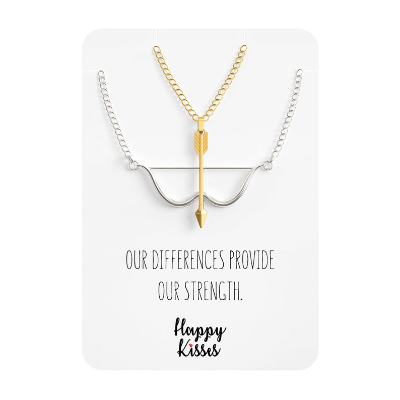 Bow /& Arrow Necklace BFF Pendant \u2013 Relationship Mens and Womens 2 Matching Charms