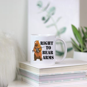 2nd Amendment Coffee Mug Right To Bear Arms Funny Gun Lovers Gift 11 fl oz - White