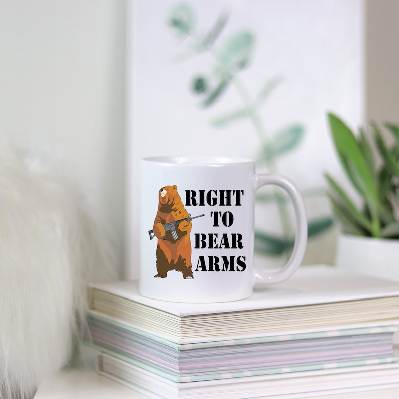 2nd Amendment Coffee Mug Right To Bear Arms Funny Gun Lovers Gift 11 fl oz - White