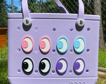 Colgantes de ojos de emoji para bolso Bogg, Bonitos accesorios para bolso, Decoración de bolso Bogg, Divertido adorno para bolso desplegable, Regalo personalizado, Fácil de instalar y quitar
