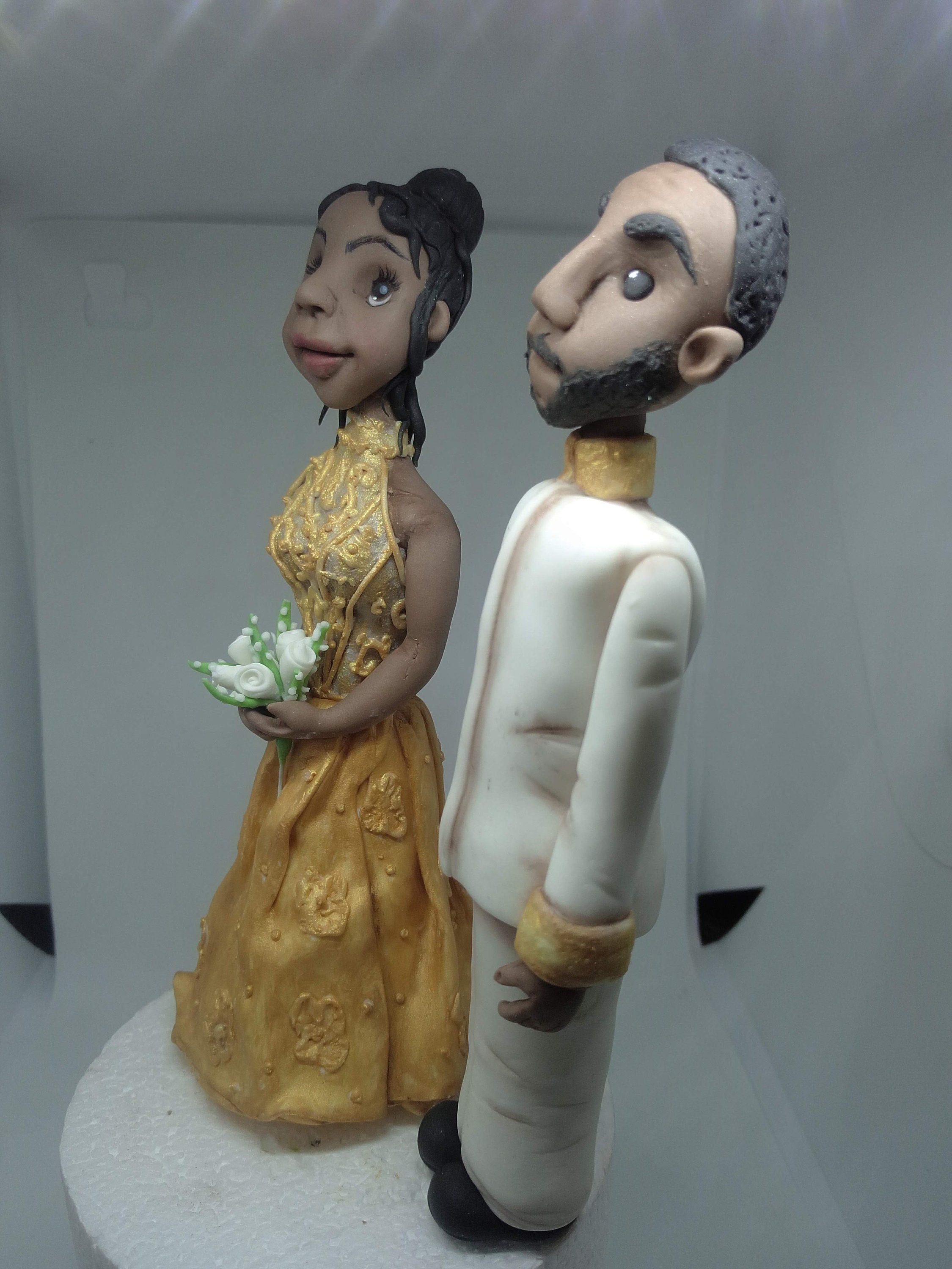 Bride and groom cake topper handmade edible personalised Etsy
