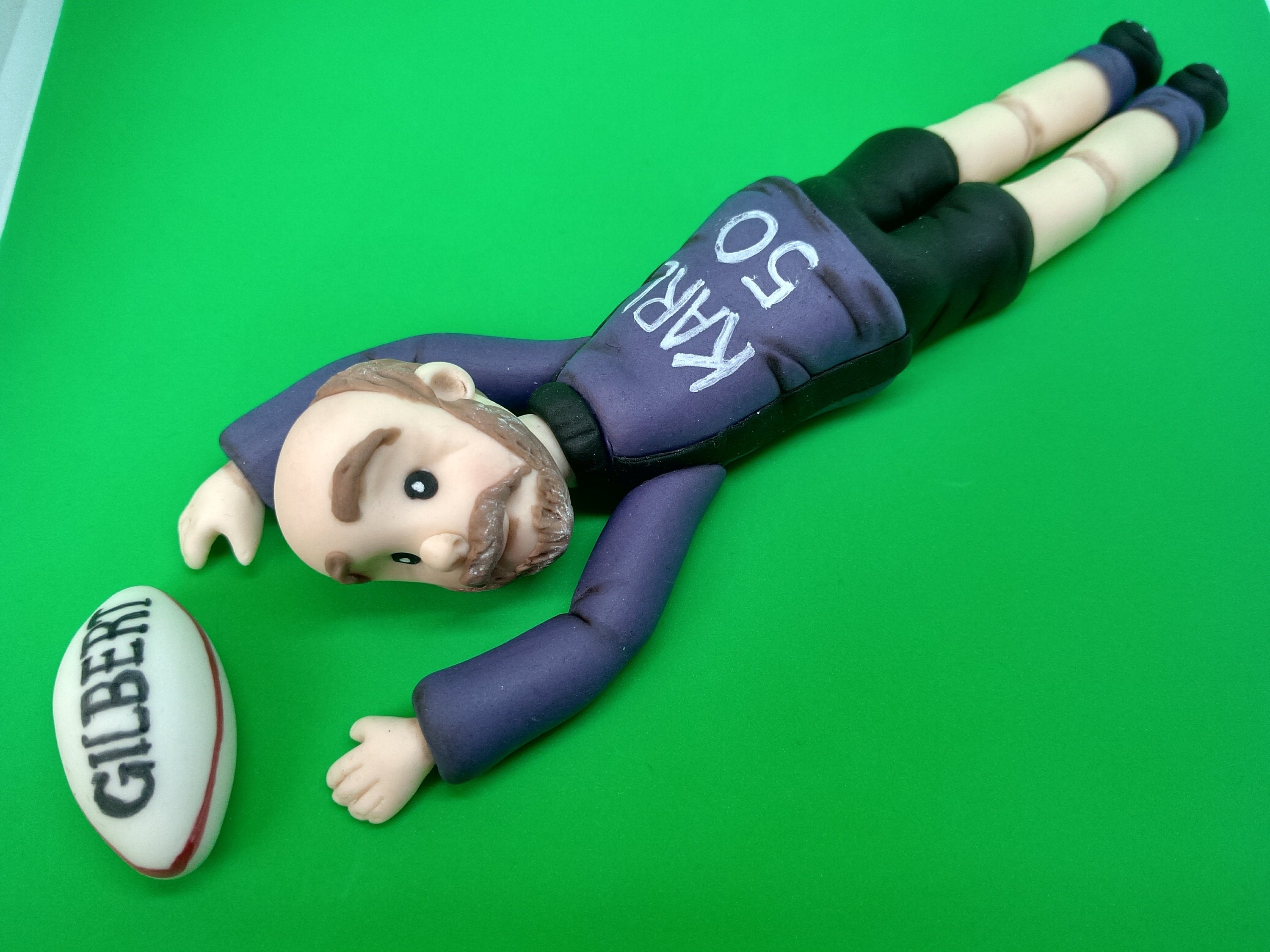 Rugby Player Cake Topper Handmade Edible Personalised Birthday Etsy UK