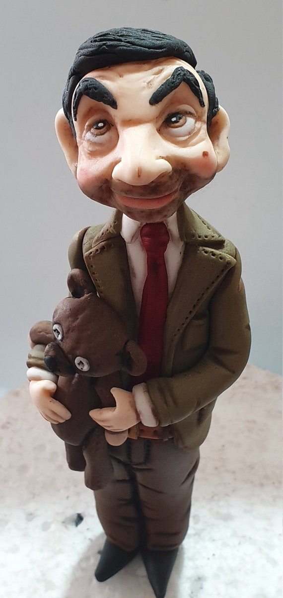 Mr Bean And Teddy Personalised Cake Topper Handmade Edible Etsy - mr bean guy roblox