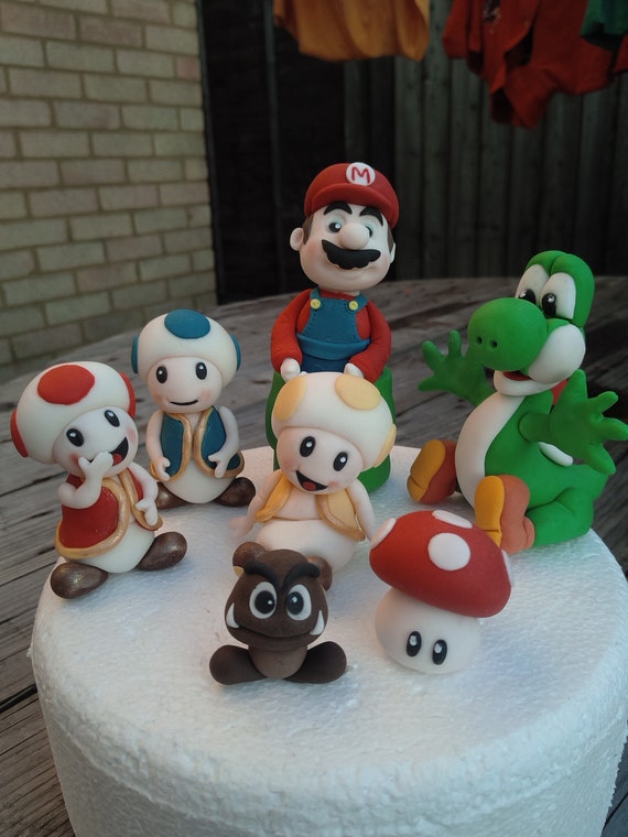 2/" Birthday Cake Topper Figurines Set Mario Bros /& Friends Set Of 5