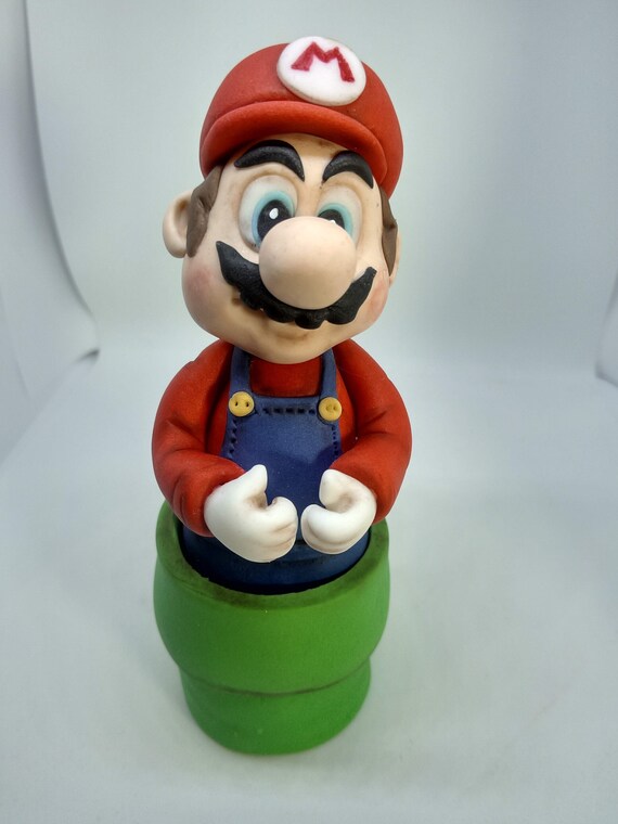 Mario Bros Cake Topper Handmade Edible Birthday Cake Video Etsy