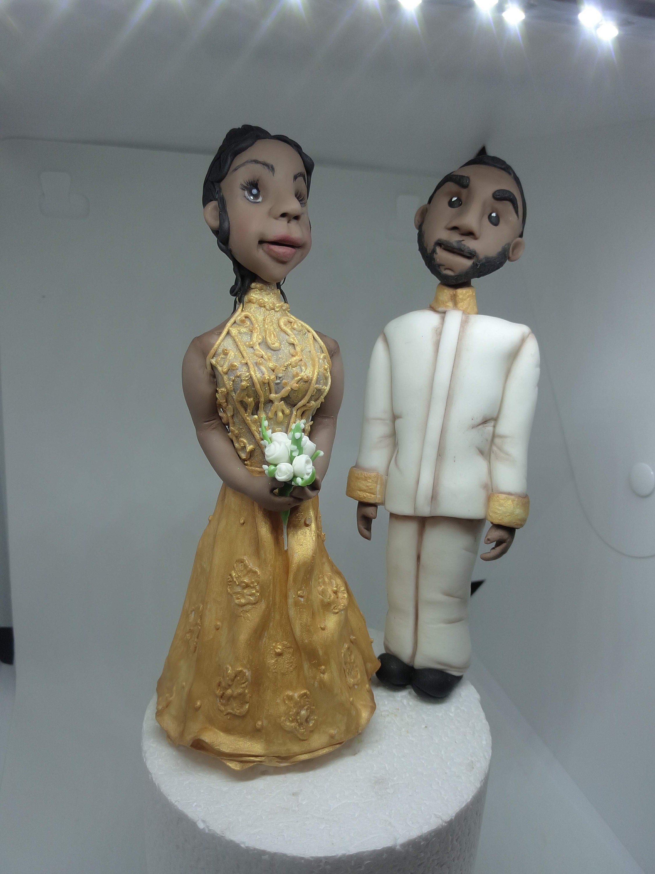 Bride and groom cake topper handmade edible personalised Etsy