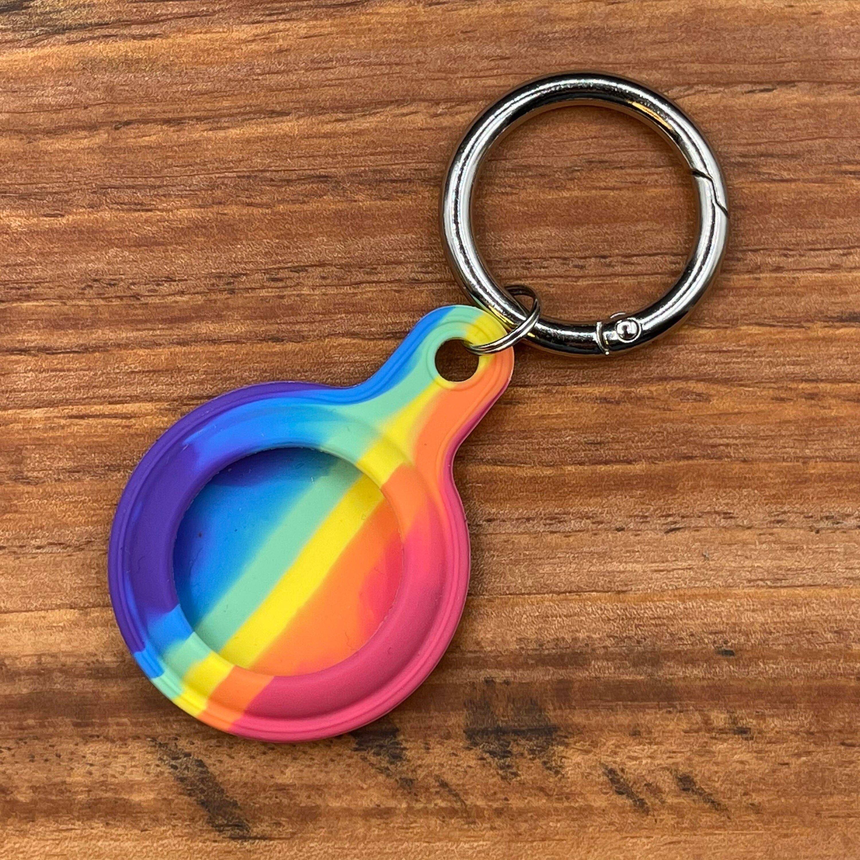 AirTag Silicone Keyring Mount Holder Rainbow Etsy