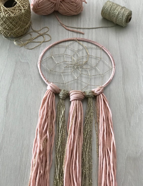 Mini Pink Dreamcatcher Gold Girl Dream Catch Dream Sensor Etsy Mini Pink Dreamcatcher Gold Girl Dream Catch Dream Sensor Etsy