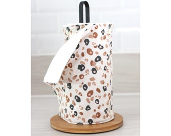 Essuie tout lavable, essuie main motif léopard, 5 feuilles, vendu sans support