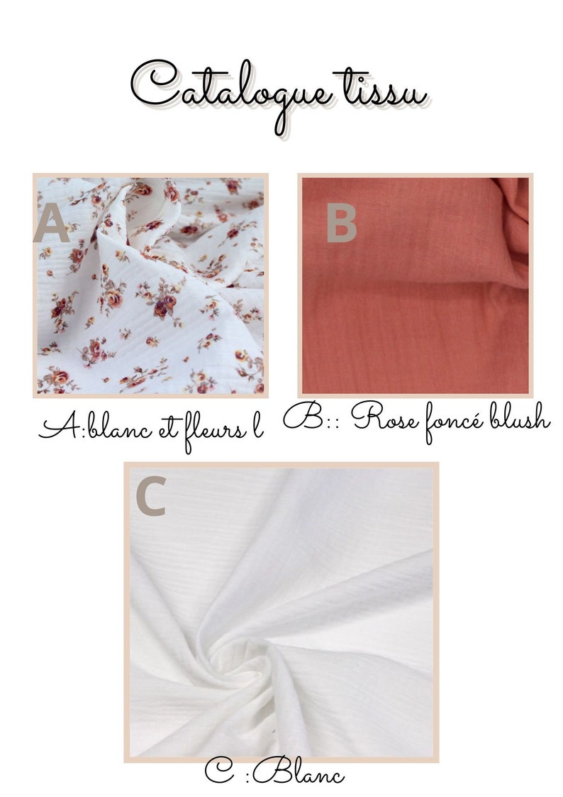 Bavoir bandana double gaze pour bébé, cadeau de naissance, bavoir fleurs, bavoir blanc, vendu à lunité image 9