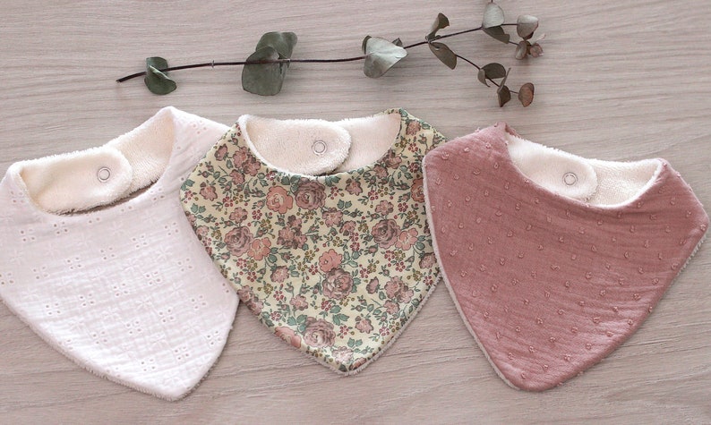 Bavoir Bandana Double Gaze Ou Tissu Liberty Pour Bebe Fille Etsy Ireland