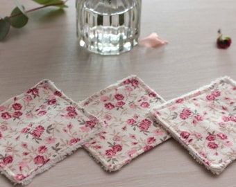 Washable wipes, washable square, make-up remover wipes, pink wipes