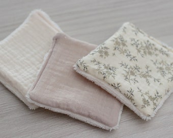 Washable wipes, washable baby wipes, make-up remover wipes, natural colored wipes