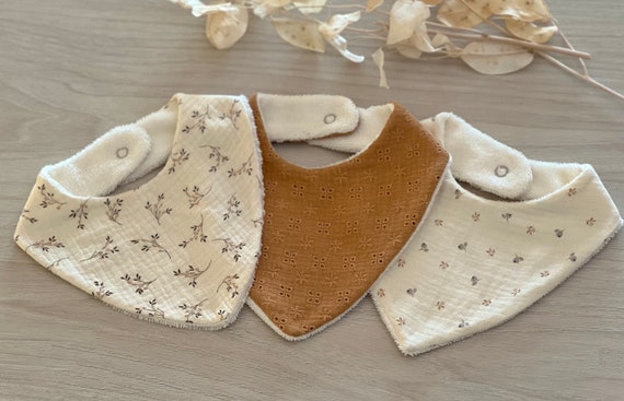 Bavaglino bandana in doppia garza per neonato, regalo nascita