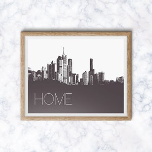 Brisbane Skyline Home Printable Art, custom colours
