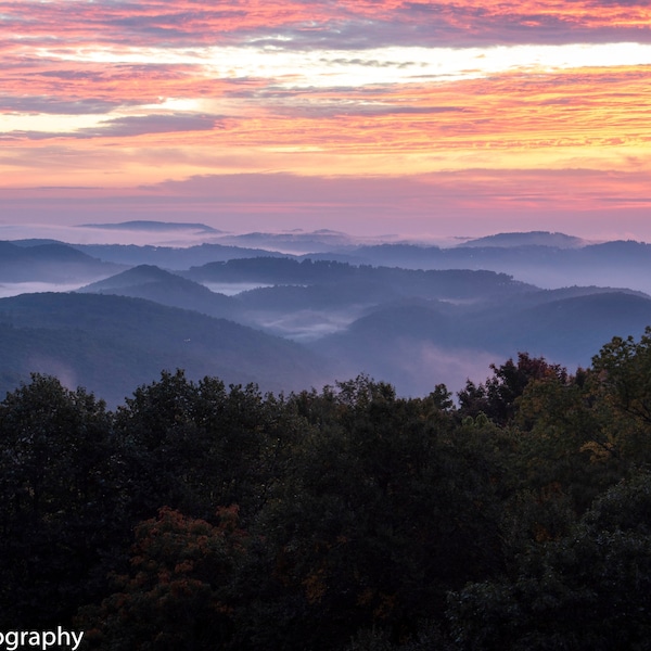 Sunrise Photo Of GrandFather Mountain Off Of The Blue Ridge Parkway In North Carolina
