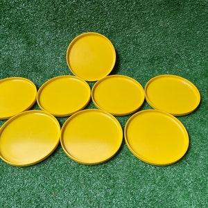 Heller 7.5 inch salad plate yellow by designer Massimo Vignelli