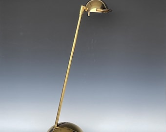 Koch and Lowy OMI brass desk task spotlight lamp adjustable neck, arm and head