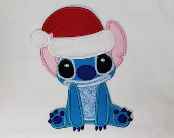 Santa Stitch Applique Design 4x4 5x7 and 6x10 Instant Download Happy Day Applique