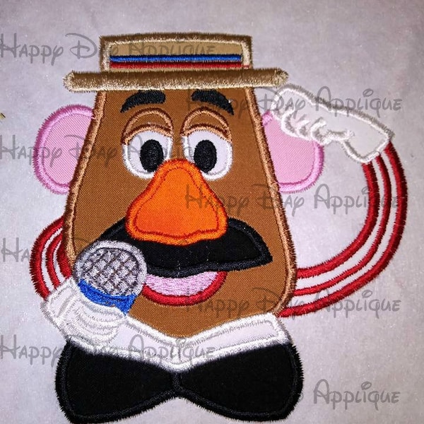 Mr Potato Head Toy Story Midway Mania Applique Design 5x7 and 6x10 Instant Download Happy Day Applique