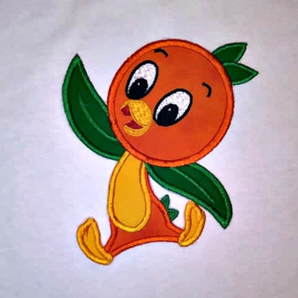 Orange Bird Applique Design 4x4 5x7 and 6x10 Instant Download Happy Day Applique